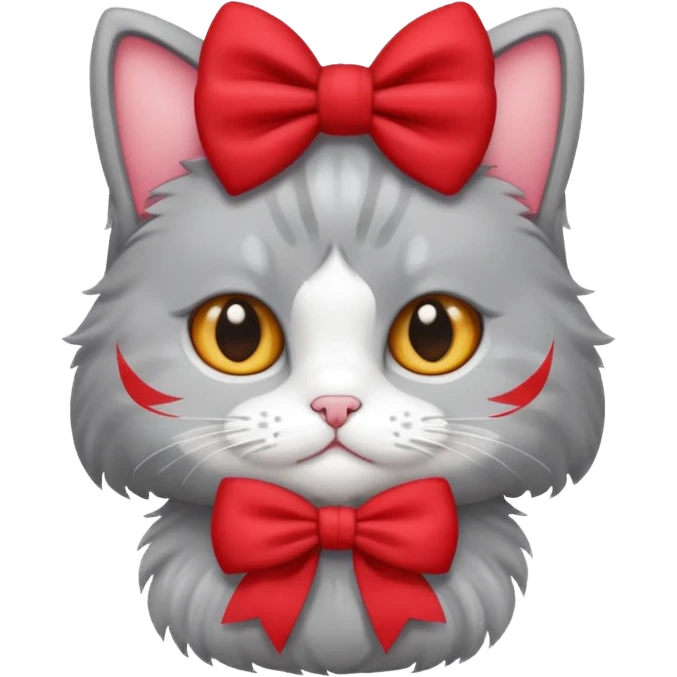 cute cat with a bow emoji