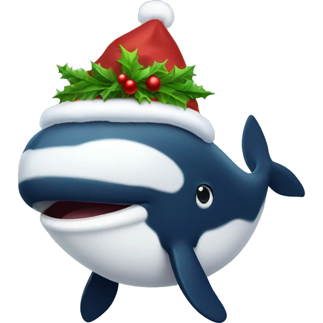 Christmas whale emoji