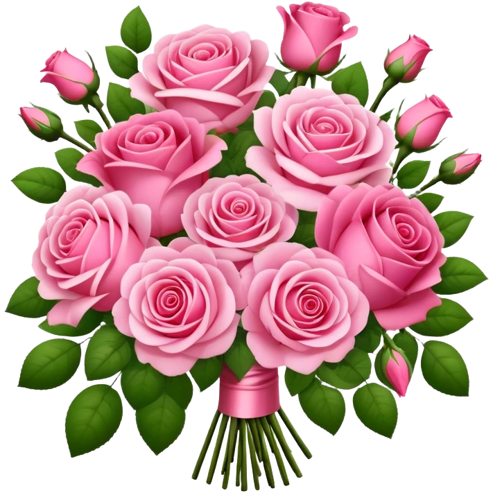 Huge pink flower bouquet with different flowers and pink tones and roses emoji
