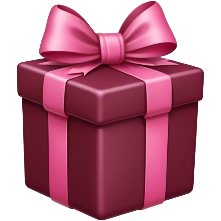 burgundi gift with a pink bow emoji