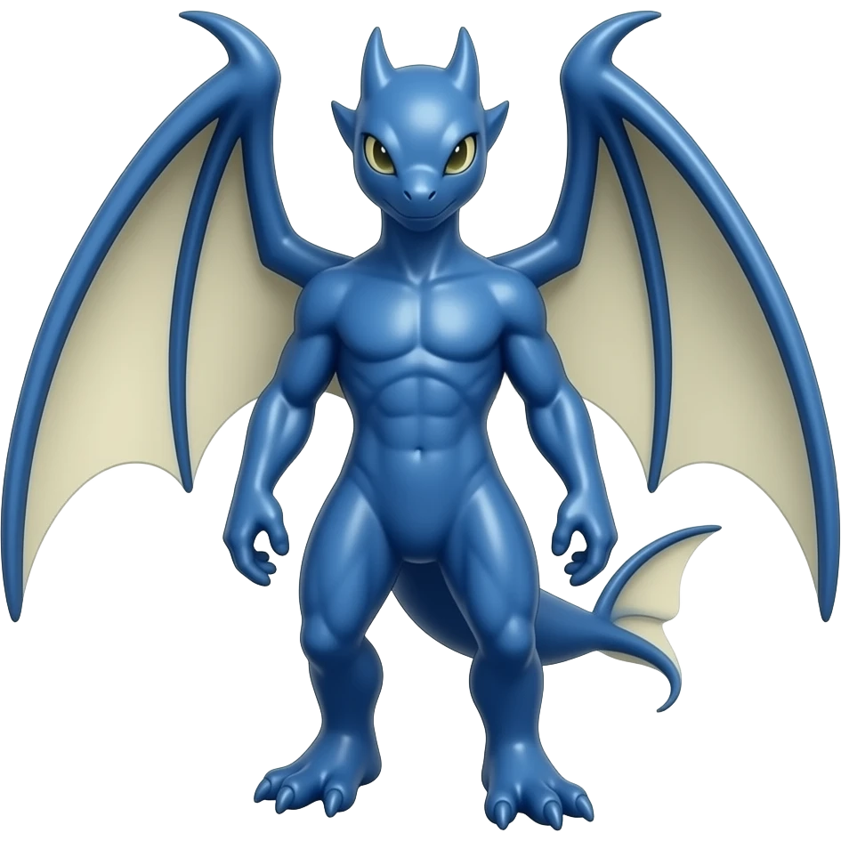 a shiny blue Genesect-Flygon-Raptor-Fakémon emoji