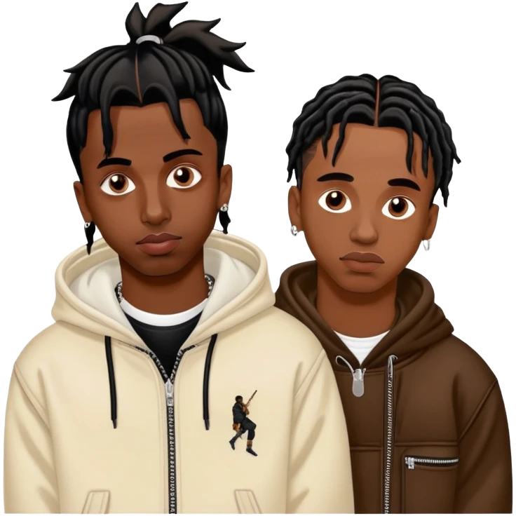 playboi carti and travis scott together wearing unreleased balenciaga emoji