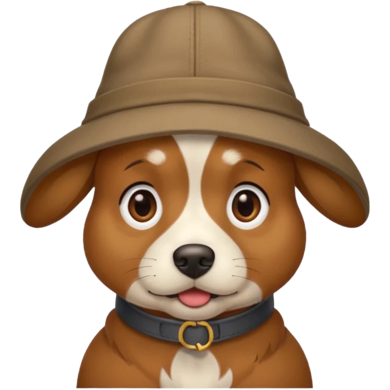 confused dog with a hat emoji