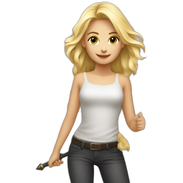 Une fée blonde avec des ailes et wand emoji