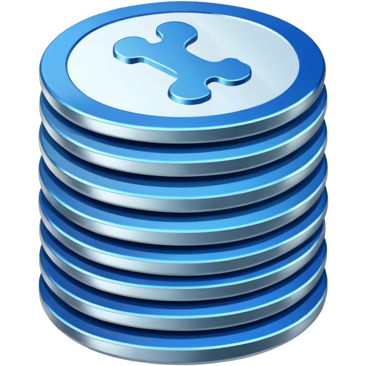 stack of blue and white coins emoji