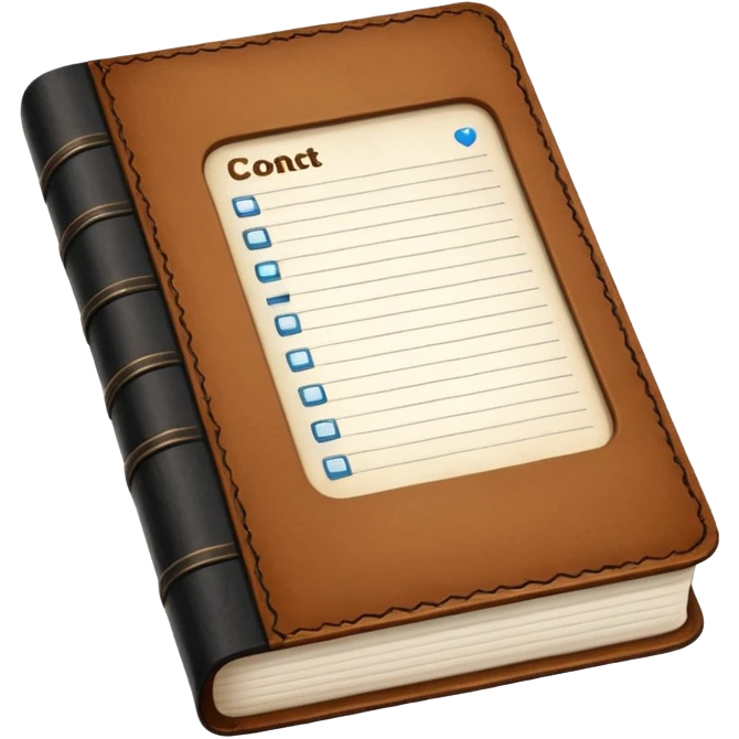 open address book showing contact details emoji
