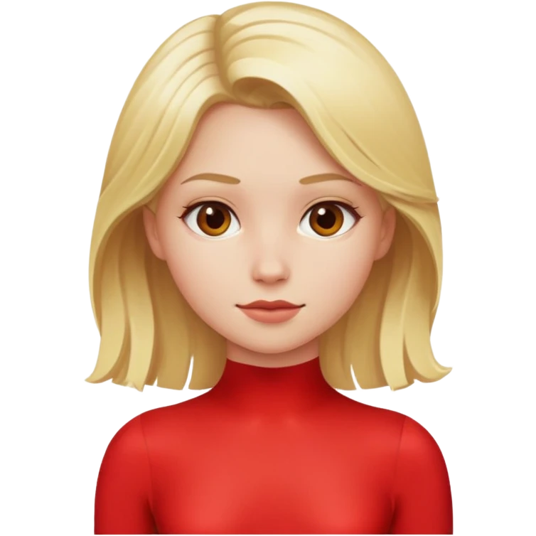 fille blonde avec un ensemble collant rouge emoji