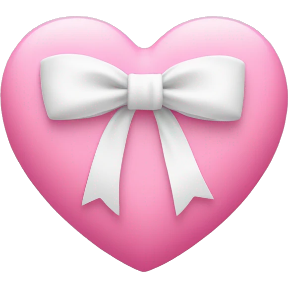 pink heart with white bow around it emoji