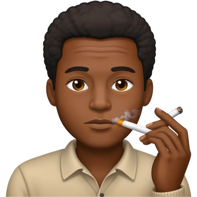 Black guy smoking  emoji