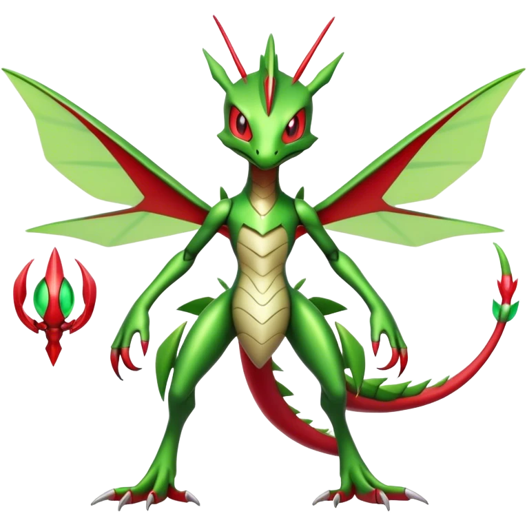  Cool cute Shiny Futuristic Ethereal Legendary Scizor-Flygon-Digimon-hybrid full body emoji