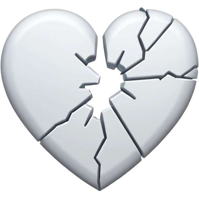 white broken heart emoji