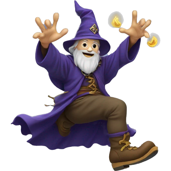 Wizard kicking his feet emoji