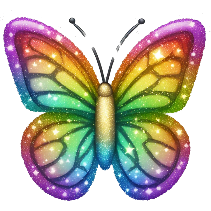 Rainbow butterfly with sparkles  emoji