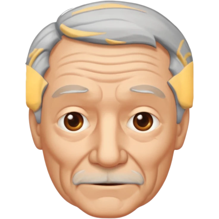 señor muy mayor pelo gris sin bigote emoji