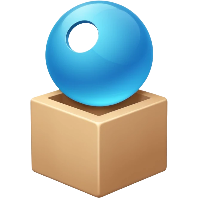 Minimalistic flat vector icon, iOS style, thin black contour on white background. Open box with neatly arranged objects inside. No text, no shadows.
 emoji