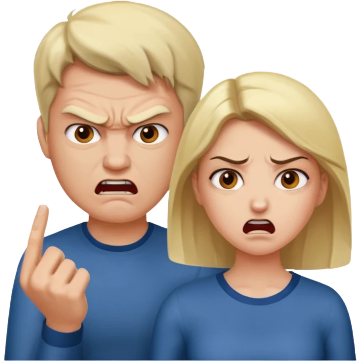 a woman is arguing with a ma emoji