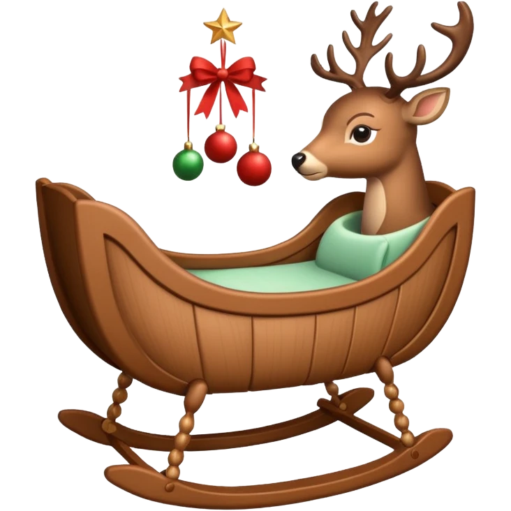 noel cradle with deer emoji