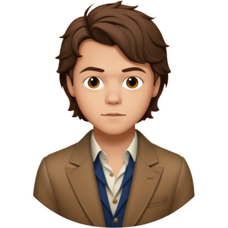 une joli personne qui ressemble a harry styles, avec beaucoup de details,  dans un rond  emoji