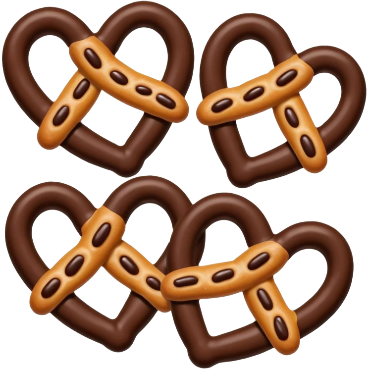  chocolate dipped pretzels with dark chocolate drizzle  emoji