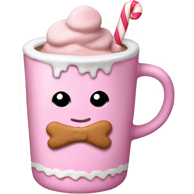 Pink gingerbread drinking hot chocolate  emoji