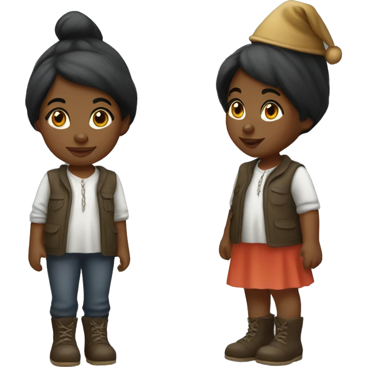Black short girl garden gnome emoji