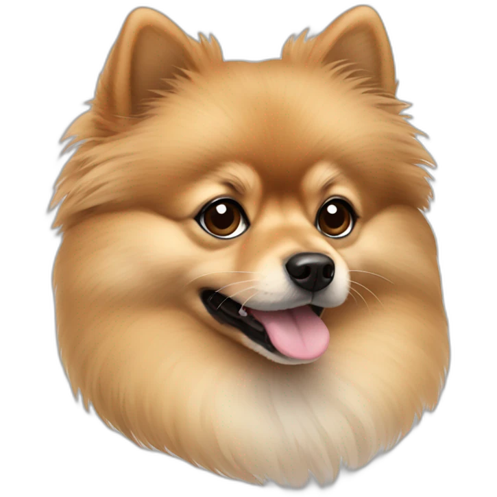 Beige Pomeranian with darker brown nose area emoji