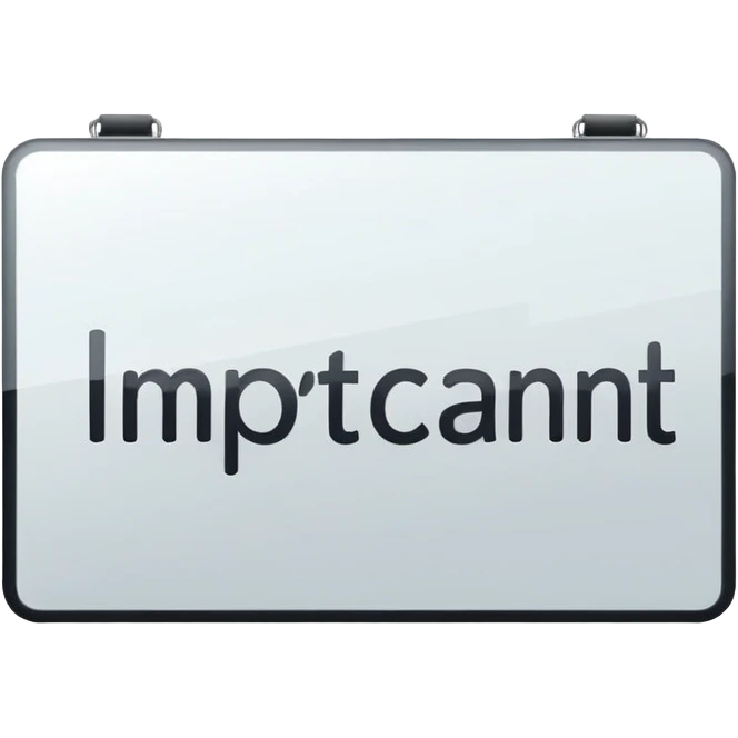 Writing of the word "important" on a sign emoji