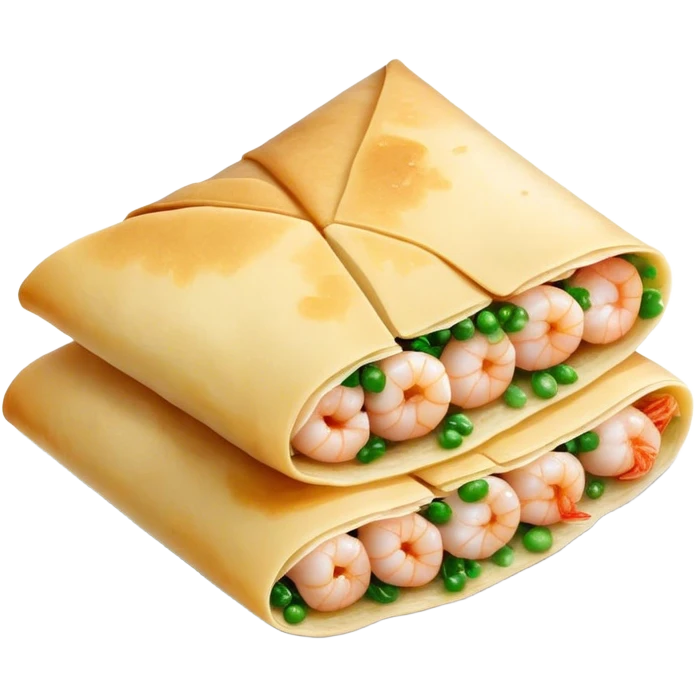 Bánh Xèo Cinematic Realistic Bánh Xèo Dish Emoji, depicted as a crispy, folded semi circle crepe filled with tiny shrimp and pork, rendered with dynamic textures and vibrant, appetizing lighting. emoji