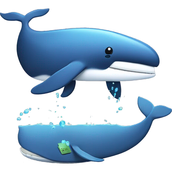 Whale with floppy disk emoji