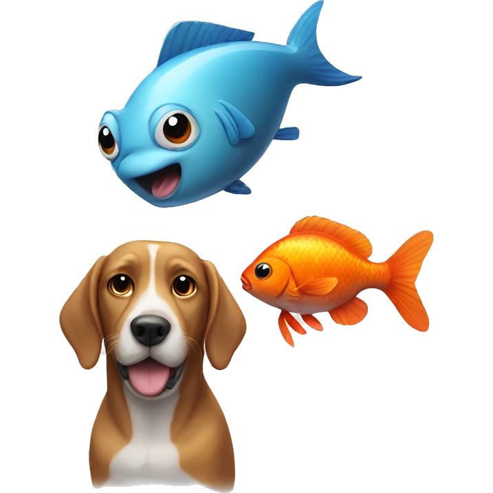 dog and fish emoji