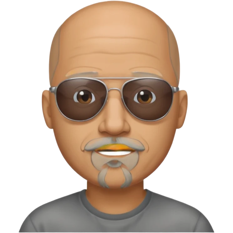 Bald man, wearing sunglasses, gray goatee emoji