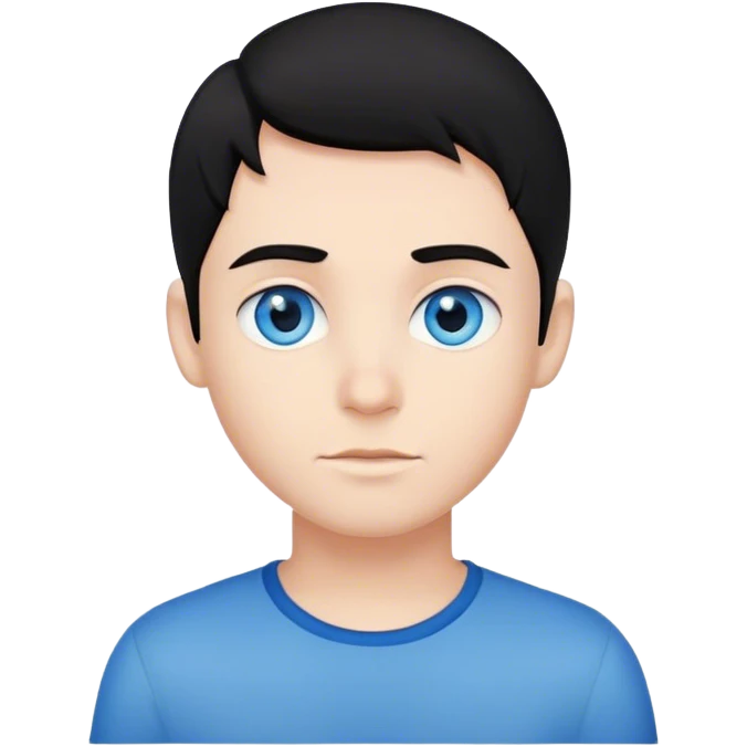boy with black hair close-up and blue eyes emoji