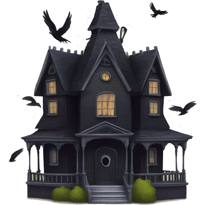 Nevermore Academy. Haunted Addams house. birdhouse  emoji