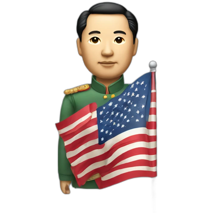 Mao zedong holding a American flag emoji