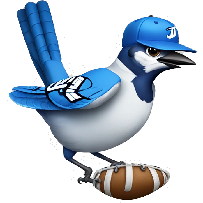 A blue jay playing baseball emoji