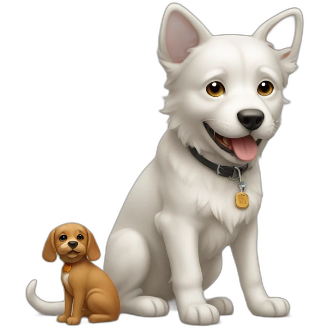 un chat qui joue avec un chien emoji