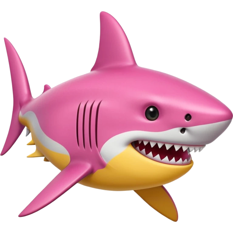 pink and yellow shark emoji