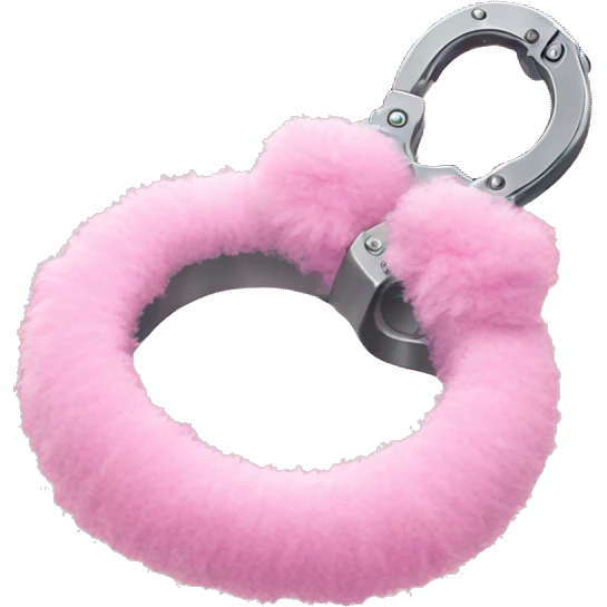 Pink fluffy handcuffs emoji