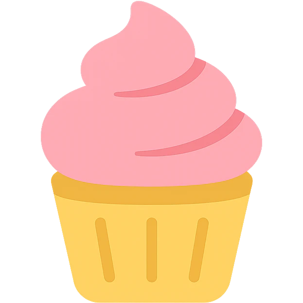 cupcake with pink icing icon emoji