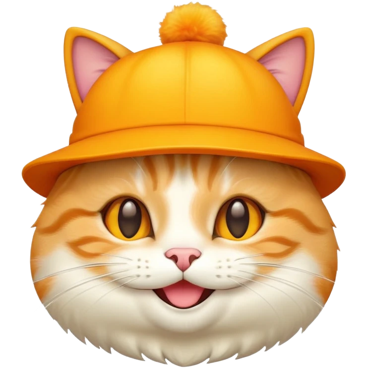 cheese cat wearing a yellow hat emoji