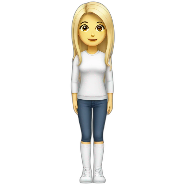 girl full body white socks emoji