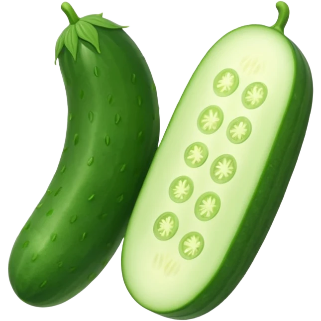 cucumber with small piece  emoji