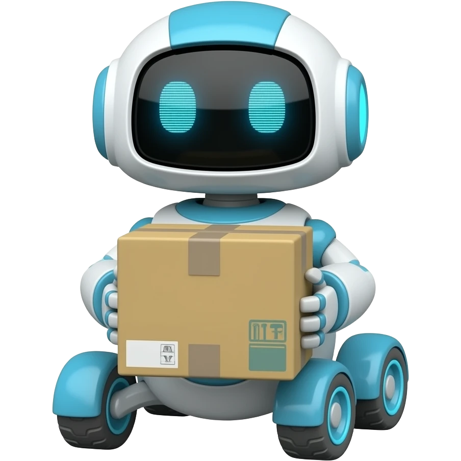 Cute delivery robot emoji