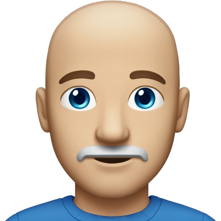 a bald white man with blue eyes and a short brown goatee emoji