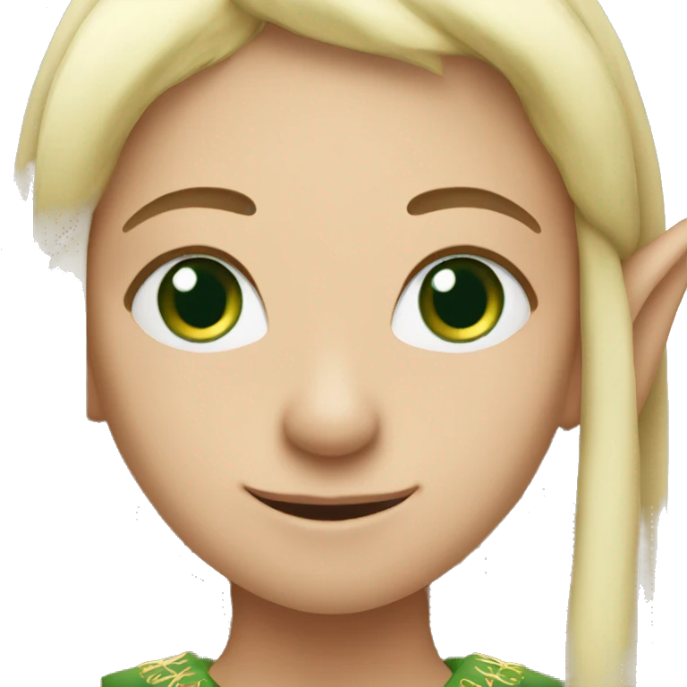 Elf with blonde hair and green eyes emoji