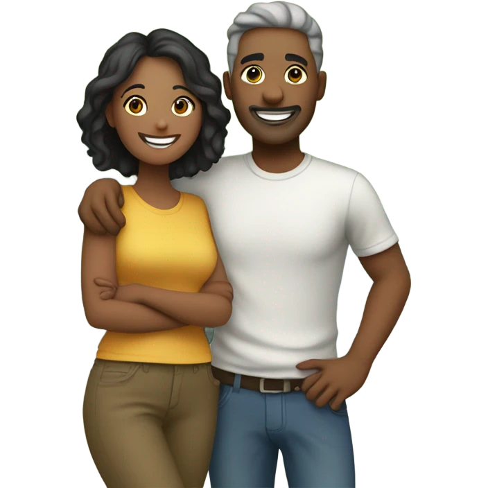 smiling couple in outdoor setting emoji