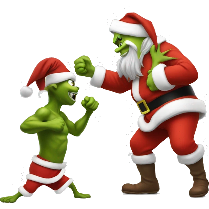 Santa punching the grinch emoji