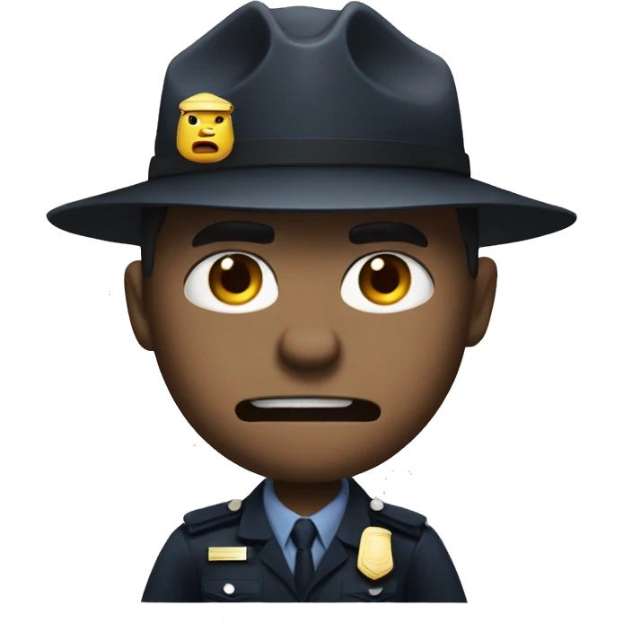 Cop angry at suspect emoji