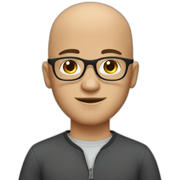 bald boy with glasses and dark hair emoji