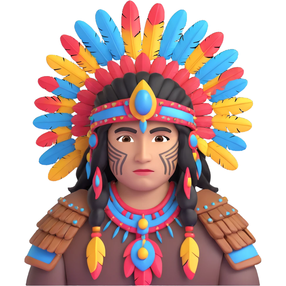 Toltec warrior with feathered headdress emoji
